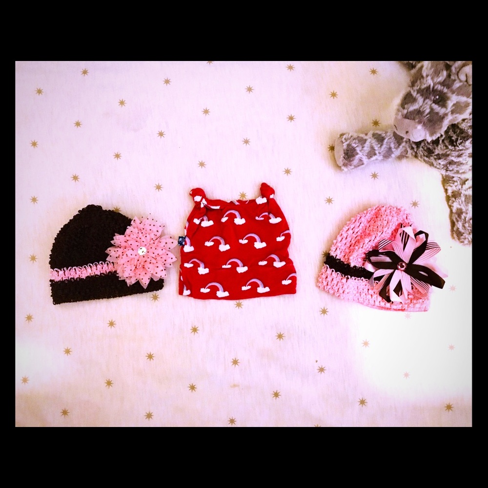 Lot of Adorable Baby Girl Hats 🌈